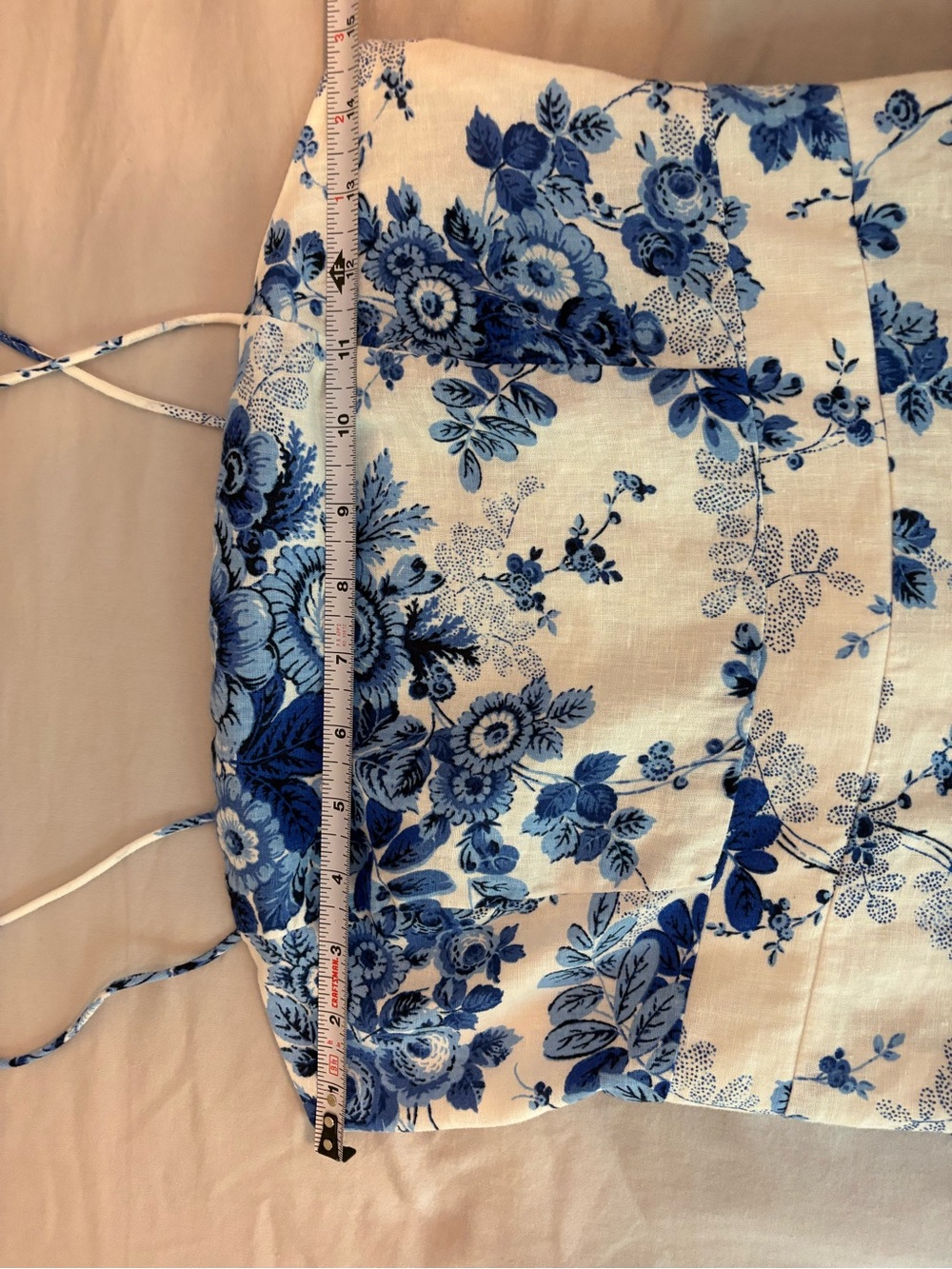 Maeve Anthropologie Blue Floral Drop Waist Maxi Dress XS Linen Blend - Picture 10 of 12
